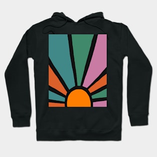 Abstract sunset 80s style o black Hoodie